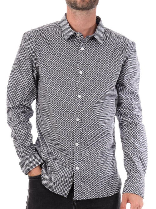 Camisa Azul Estampada Homem Teddy Smith Carton Strectch - Kiabi Camisa Azul Estampada Homem Teddy Smith Carton Strectch - Kiabi