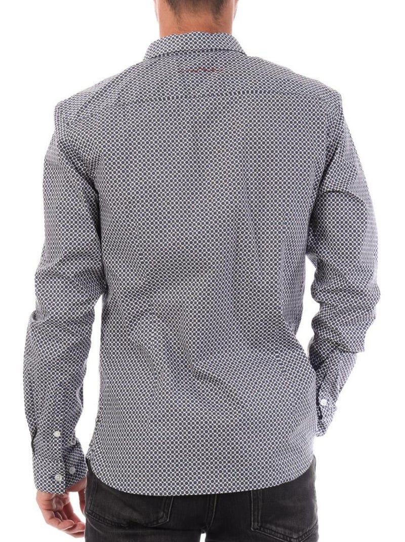Camisa Azul Estampada Homem Teddy Smith Carton Strectch Azul-marinho - Kiabi