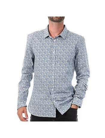 Camisa Masculina Teddy Smith Carton Stretch Preta/Vermelha com Padrão Floral