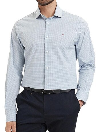 Camisa azul tommy hilfiger para homem clássica mini
