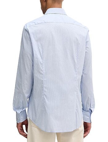 Camisa azul tommy hilfiger para homem com riscas finas