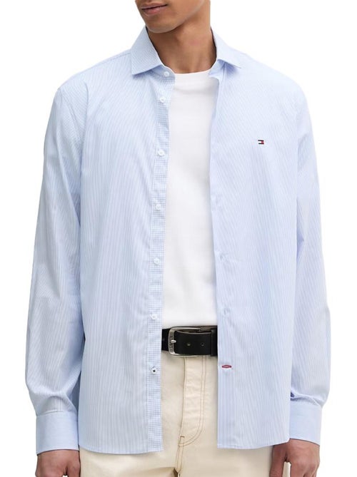 Camisa azul tommy hilfiger para homem com riscas finas - Kiabi Camisa azul tommy hilfiger para homem com riscas finas - Kiabi