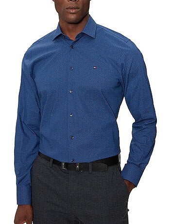 Camisa Azul Tommy Hilfiger Stretch para Homem
