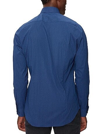 Camisa azul tommy hilfiger stretch para homem
