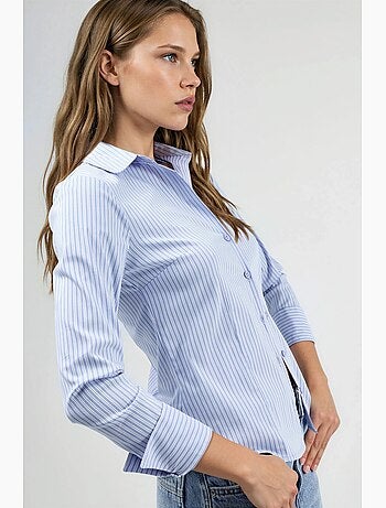 Camisa básica às riscas ajustada hiccup