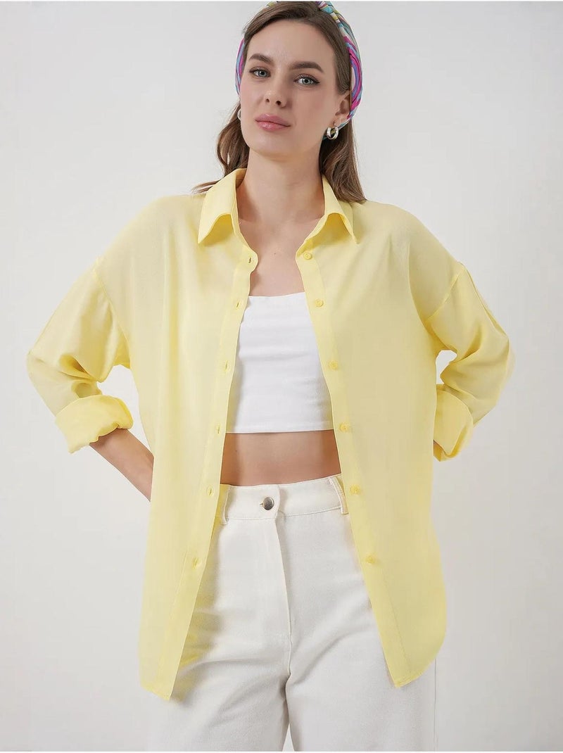 Camisa básica com botões bdart Âmbar - Kiabi