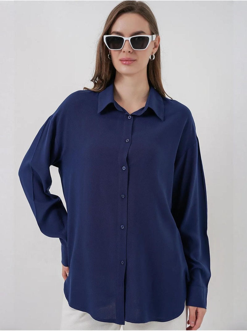 Camisa básica com botões bdart Azul-marinho - Kiabi