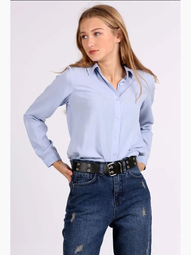 Camisa básica com botões bdart Azul-pastel - Kiabi