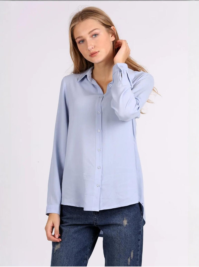 Camisa básica com botões bdart Azul-pastel - Kiabi
