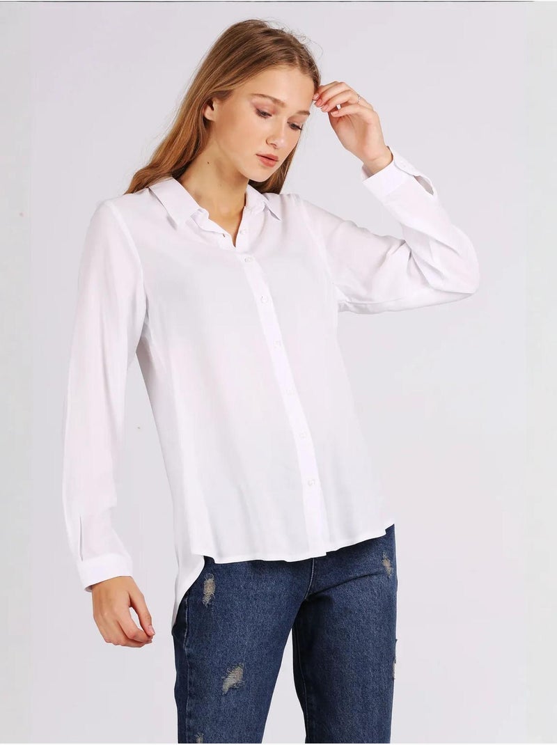 Camisa básica com botões bdart Branco - Kiabi