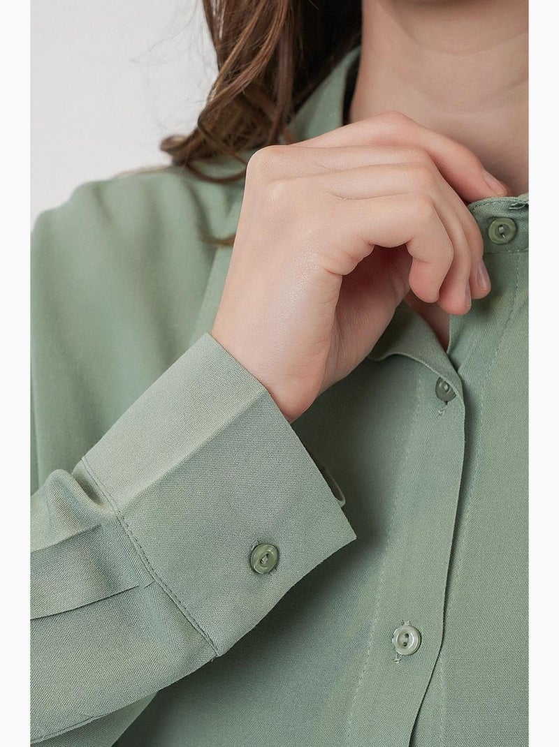 Camisa básica com botões bdart Verde pastel - Kiabi