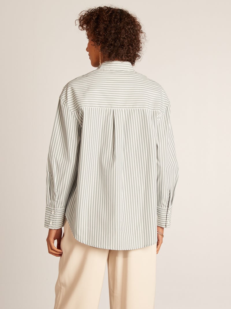 Camisa básica em popelina AZUL - Kiabi