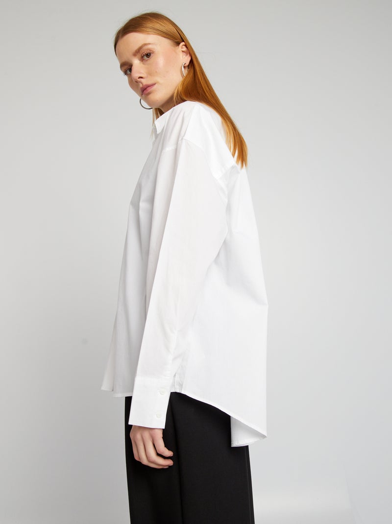 Camisa básica em popelina BRANCO - Kiabi