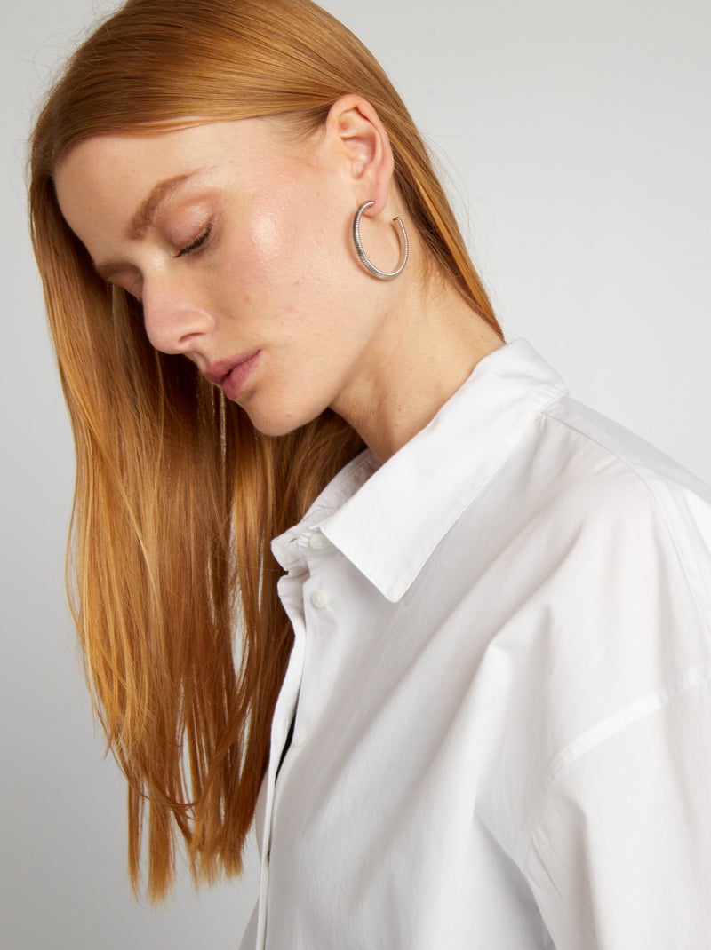 Camisa básica em popelina BRANCO - Kiabi