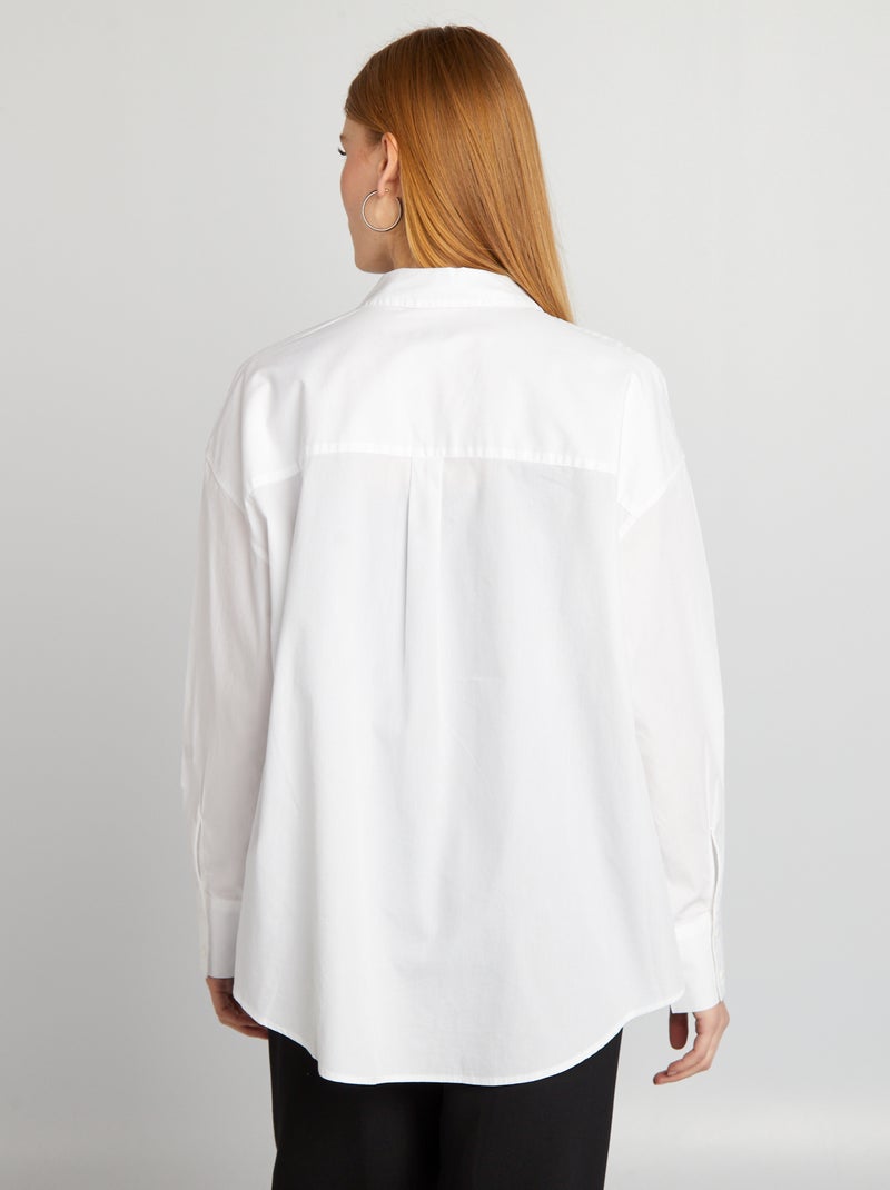 Camisa básica em popelina BRANCO - Kiabi