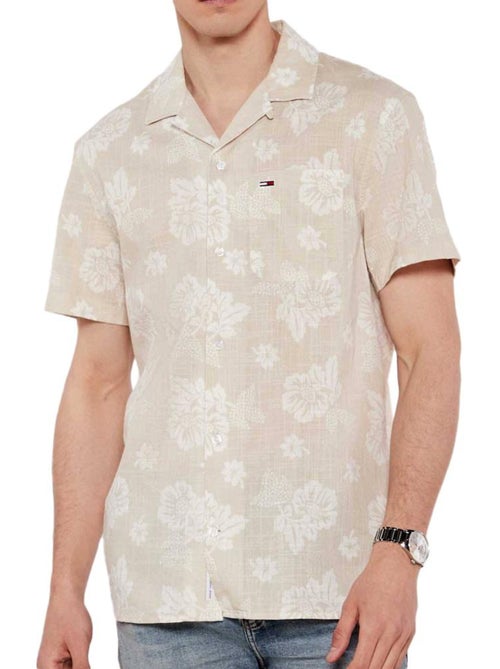 Camisa Bege de Homem Tommy Hilfiger TJM Regular Slub AOP - Kiabi