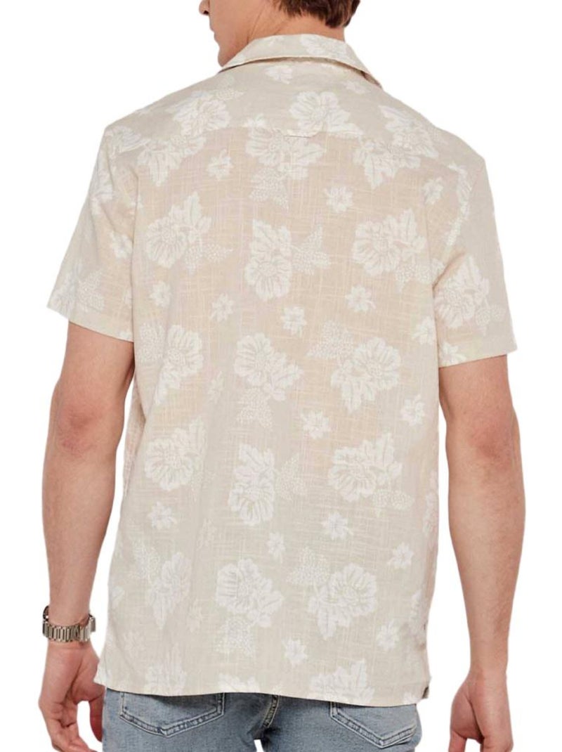 Camisa Bege de Homem Tommy Hilfiger TJM Regular Slub AOP Bege - Kiabi