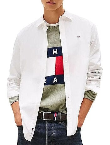 Camisa Bege de Popelina para Homem Tommy Hilfiger
