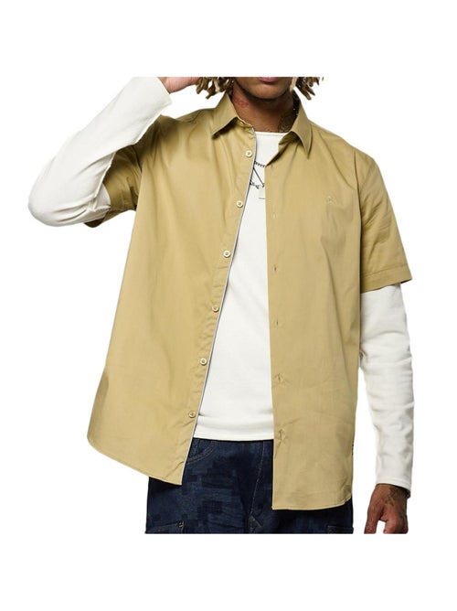 Camisa Bege Masculina Kaporal KOURA - Kiabi Camisa Bege Masculina Kaporal KOURA - Kiabi