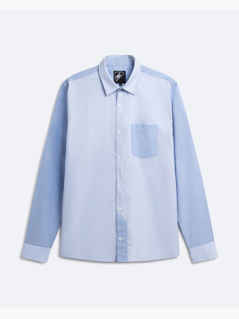 Camisa bicolore azul slim Azul - Kiabi