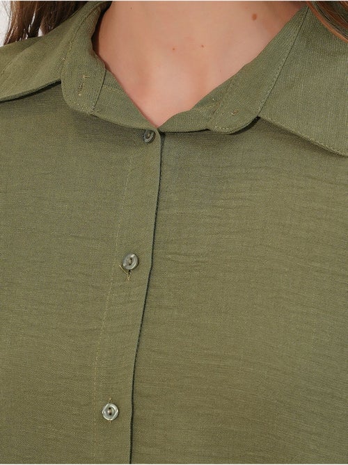 Camisa bordada de manga comprida com fecho de botões bdart - Kiabi Camisa bordada de manga comprida com fecho de botões bdart - Kiabi