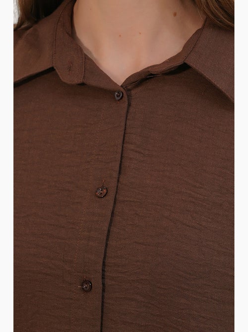 Camisa bordada de manga comprida com fecho de botões bdart - Kiabi Camisa bordada de manga comprida com fecho de botões bdart - Kiabi