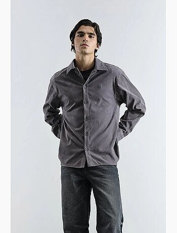 Camisa bordada regular fit de manga comprida giesto