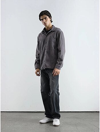 Camisa bordada regular fit de manga comprida giesto