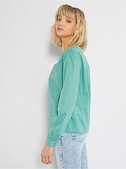 Camisa bordada - Kiabi