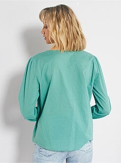 Camisa bordada - Kiabi