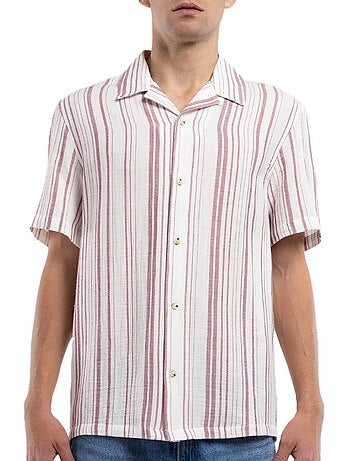 Camisa Bordeaux de Homem com Riscas Teddy Smith Celestio