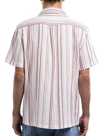 Camisa Bordeaux de Homem com Riscas Teddy Smith Celestio
