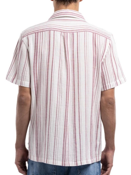 Camisa Bordeaux de Homem com Riscas Teddy Smith Celestio - Kiabi