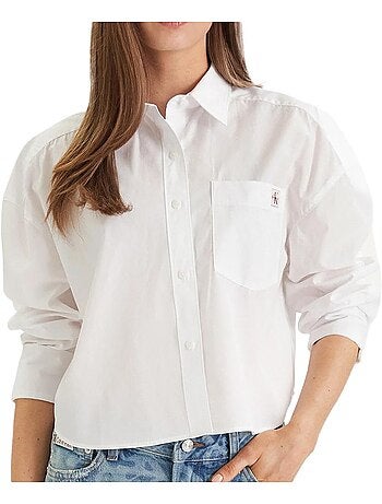 Camisa branca calvin klein jeans heritage para mulher