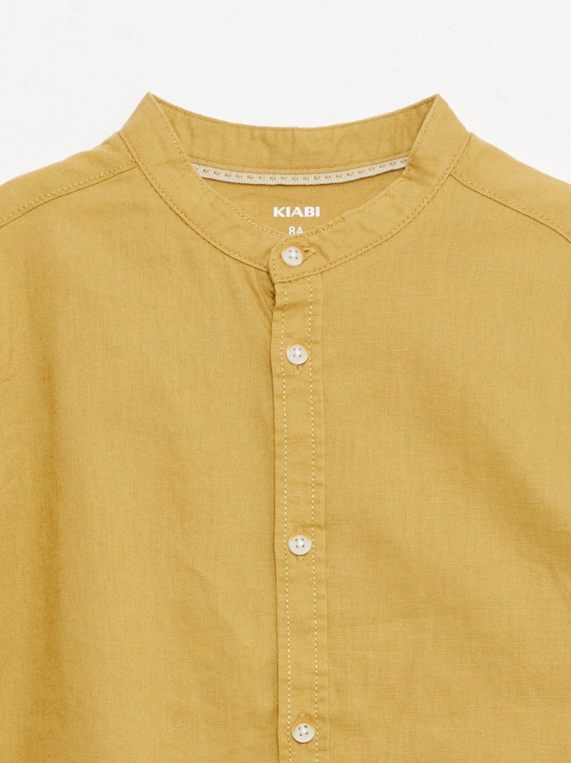 Camisa branca de algodão Amarelo - Kiabi