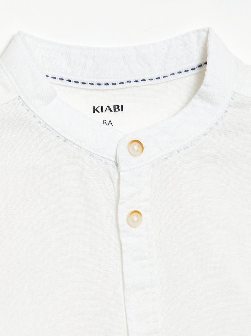 Camisa branca de algodão Branco - Kiabi