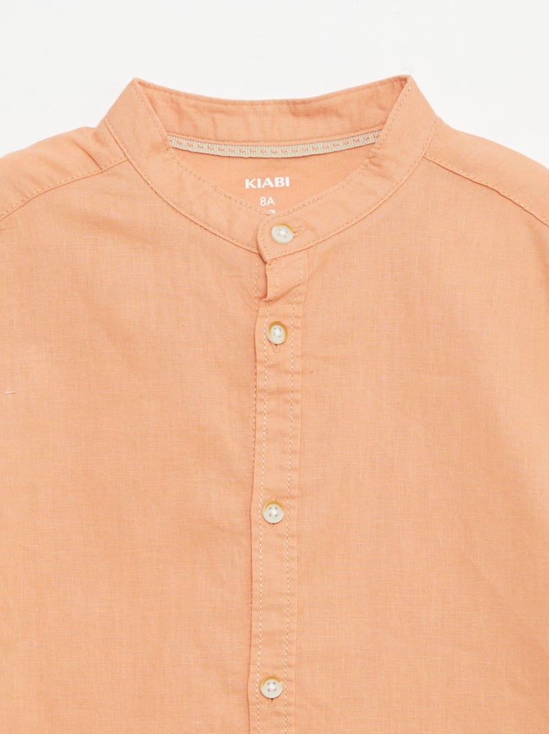 Camisa branca de algodão Laranja - Kiabi