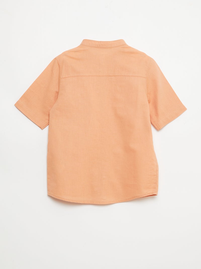 Camisa branca de algodão Laranja - Kiabi