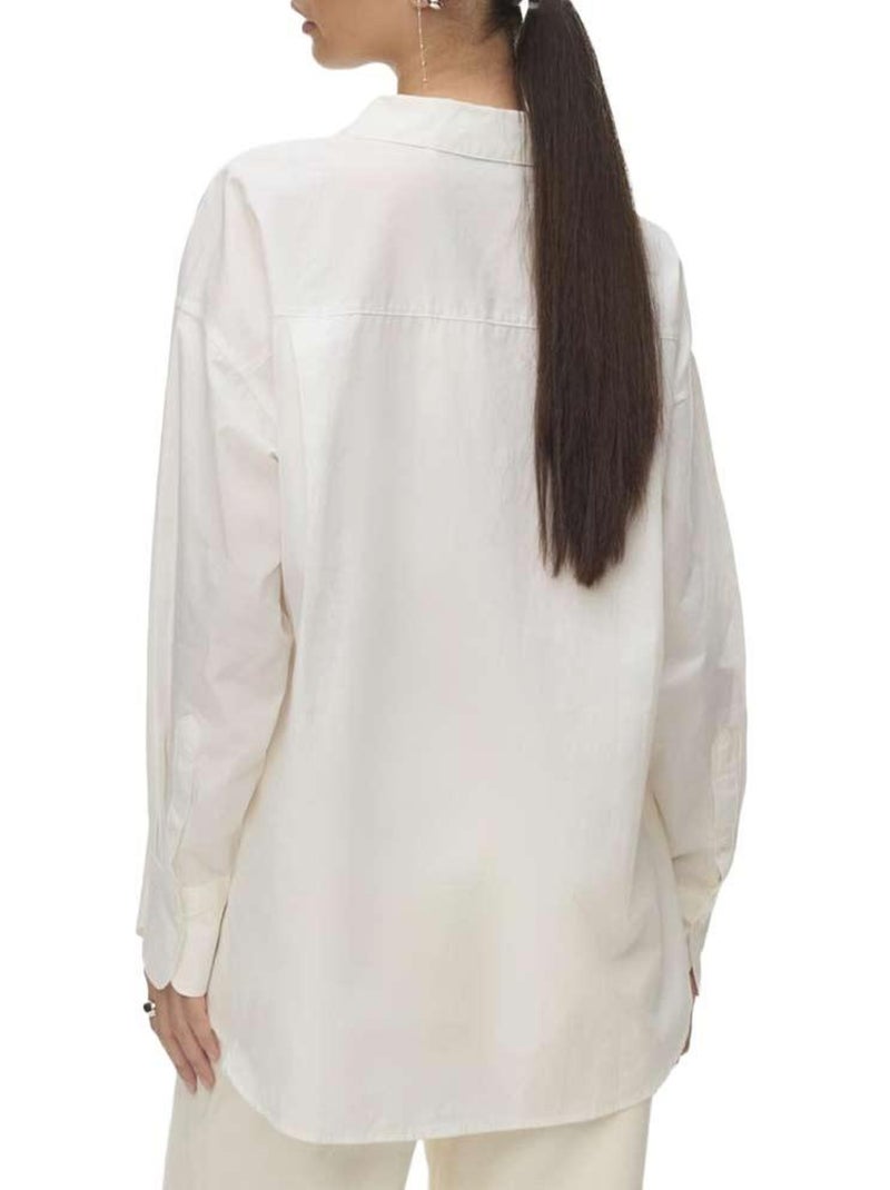 Camisa Branca Feminina Vero Moda Awparina Branco - Kiabi