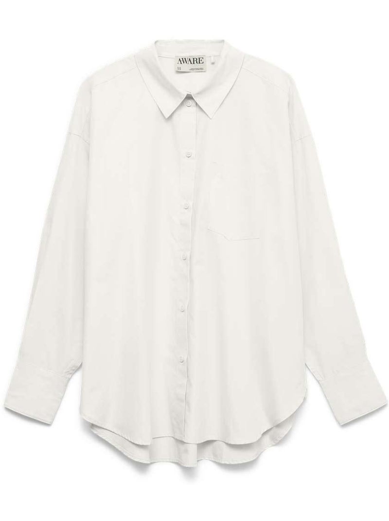 Camisa Branca Feminina Vero Moda Awparina Branco - Kiabi