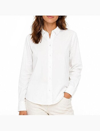 Chemise de mulher vero moda ani oxford com riscas azul e branca