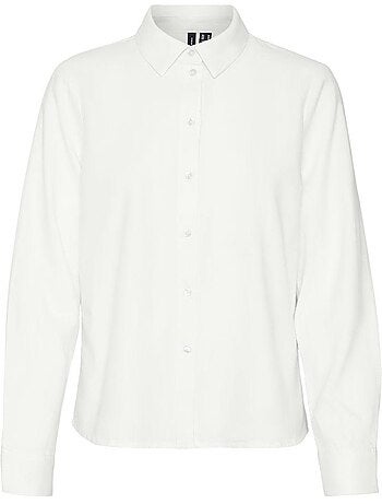 Chemise de mulher vero moda ani oxford com riscas azul e branca