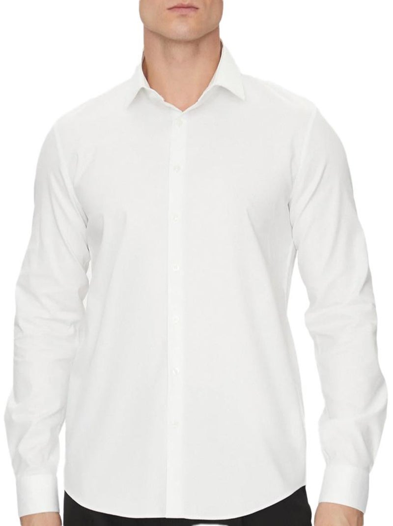 Camisa Branca Slim Calvin Klein Jeans Tonal Structure para Homem Branco - Kiabi