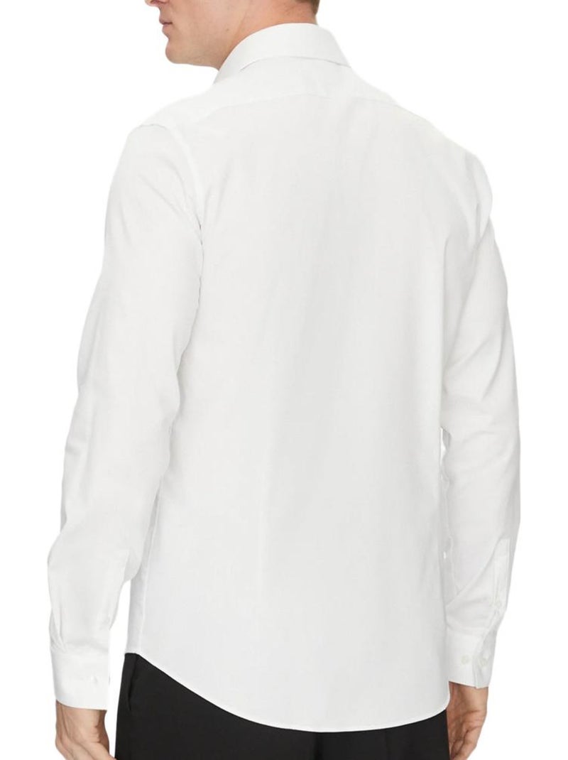 Camisa Branca Slim Calvin Klein Jeans Tonal Structure para Homem Branco - Kiabi