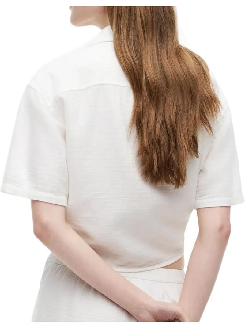 Camisa branca texturizada tommy hilfiger para mulher Bege - Kiabi