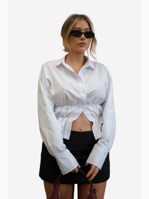 Camisa branca valletta com botões hiccup - Kiabi Camisa branca valletta com botões hiccup - Kiabi