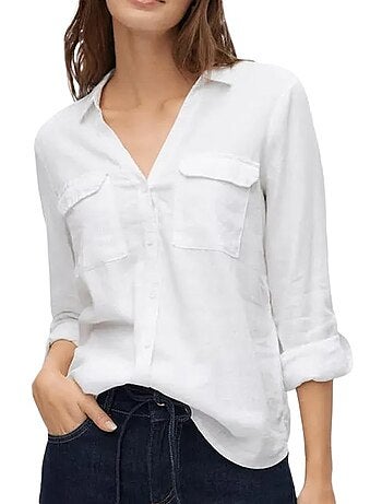 Camisa branca vero moda bumpy para mulher