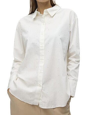 Camisa Branca Vero Moda Charlotte com Tachas para Mulher