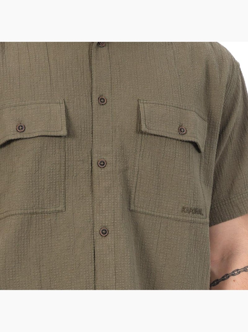 Camisa Caqui Masculina Kaporal BESTYE Verde cáqui claro - Kiabi