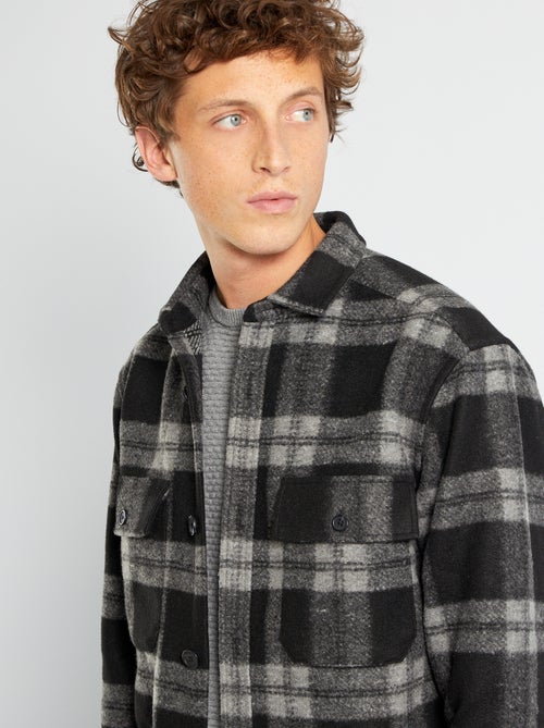 Camisa-casaco aos quadrados - Kiabi